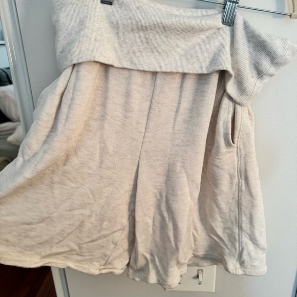 OFFLINE By Aerie Keep It 100 Terry Foldover Long Shorts - Oatmeal - Picture 6 of 6